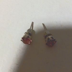 Pink and white stud earrings